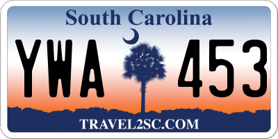 SC license plate YWA453