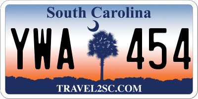 SC license plate YWA454