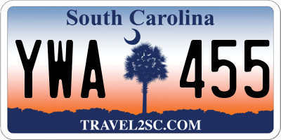 SC license plate YWA455