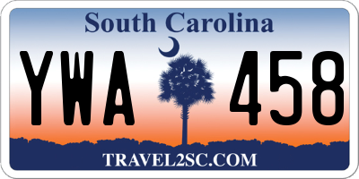SC license plate YWA458