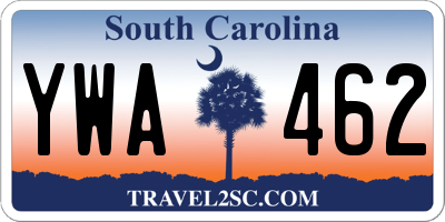 SC license plate YWA462