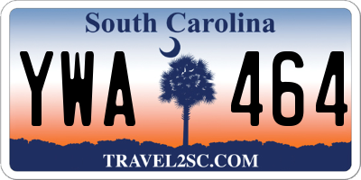 SC license plate YWA464