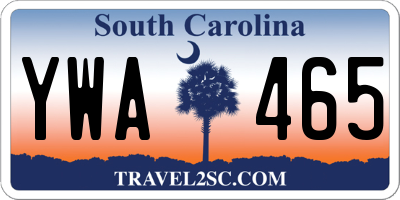 SC license plate YWA465