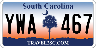 SC license plate YWA467