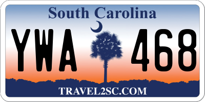 SC license plate YWA468