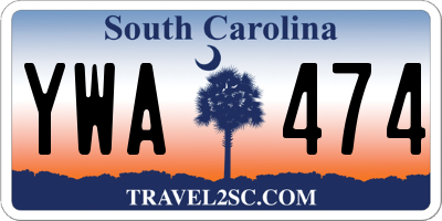 SC license plate YWA474
