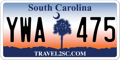 SC license plate YWA475