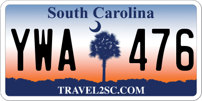 SC license plate YWA476