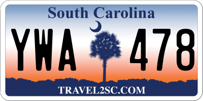 SC license plate YWA478