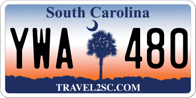 SC license plate YWA480