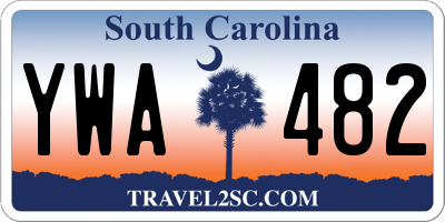 SC license plate YWA482