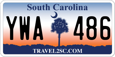 SC license plate YWA486