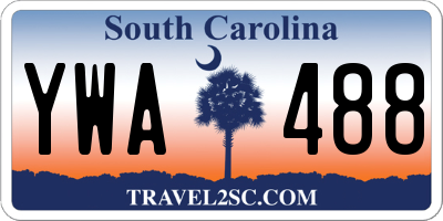 SC license plate YWA488