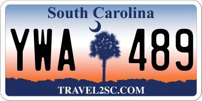 SC license plate YWA489