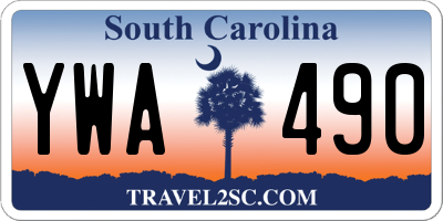 SC license plate YWA490