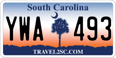 SC license plate YWA493