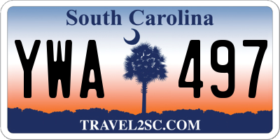 SC license plate YWA497