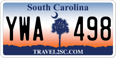 SC license plate YWA498