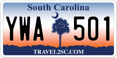 SC license plate YWA501