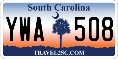 SC license plate YWA508