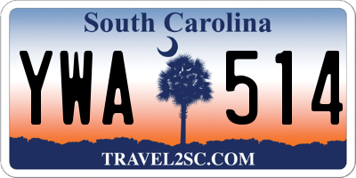 SC license plate YWA514