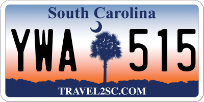 SC license plate YWA515