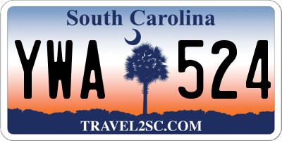 SC license plate YWA524