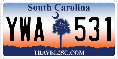 SC license plate YWA531