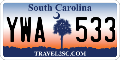 SC license plate YWA533