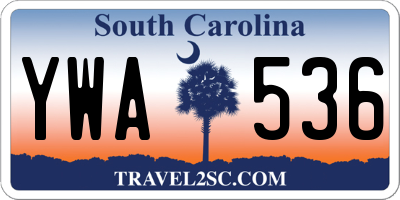 SC license plate YWA536