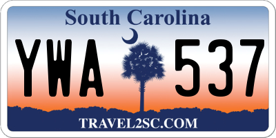 SC license plate YWA537