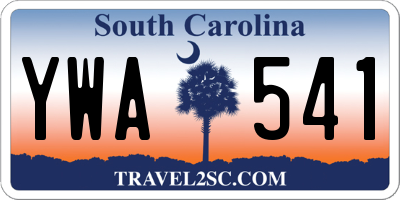 SC license plate YWA541