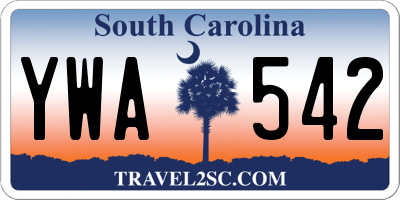 SC license plate YWA542