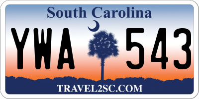 SC license plate YWA543