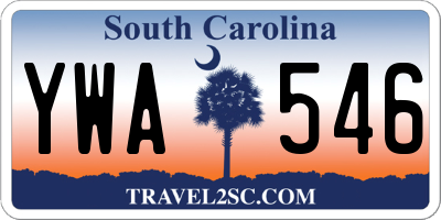 SC license plate YWA546
