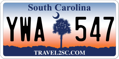 SC license plate YWA547