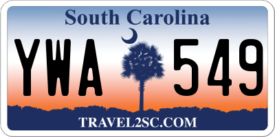 SC license plate YWA549