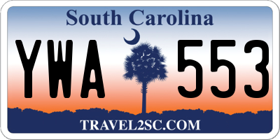 SC license plate YWA553