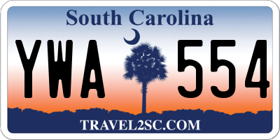 SC license plate YWA554