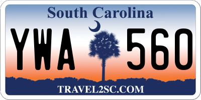 SC license plate YWA560