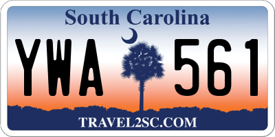 SC license plate YWA561