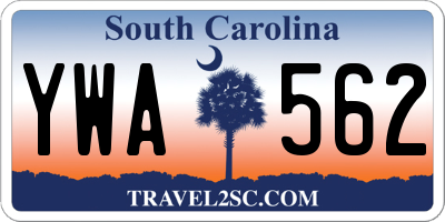 SC license plate YWA562