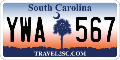 SC license plate YWA567