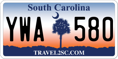 SC license plate YWA580