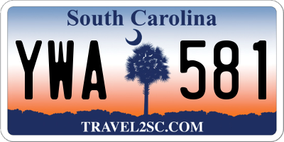 SC license plate YWA581
