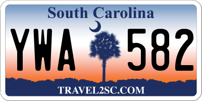 SC license plate YWA582