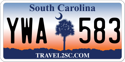 SC license plate YWA583