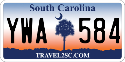 SC license plate YWA584