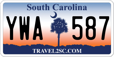 SC license plate YWA587