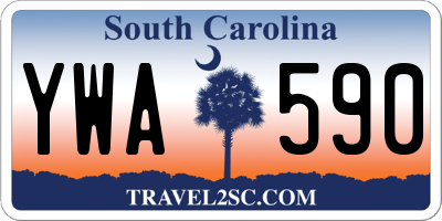 SC license plate YWA590